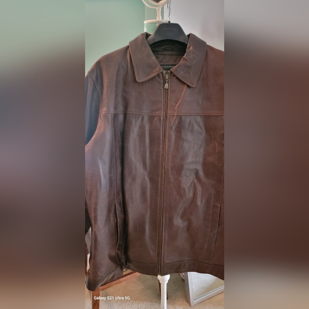 Vintage Wilsons Leather Dark Brown Military Jacket